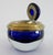 Metal Italian Hand-Blown Murano in Cobalt Blue & Clear With Brass Mounts, Atomizer/Decorative Object For Sale - Image 7 of 12