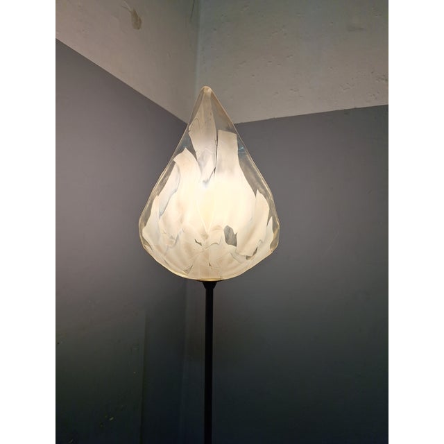 Leaf Floor Lamp in Transparent and White Murano Glass from La Murrina, 1980s For Sale - Image 9 of 15