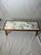 Sturdy Mid century inset marble coffee table with splayed legs ,ribbed edges and is in good shape with chip on top of...