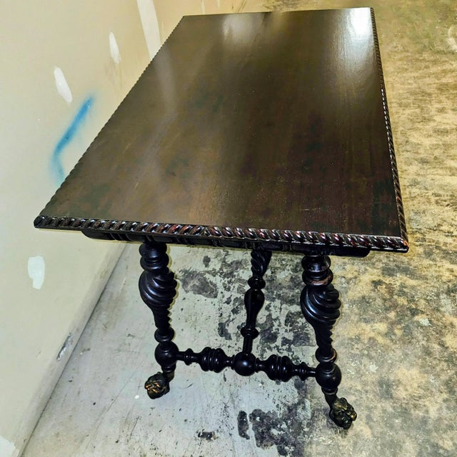 Carved Gothic Merklen Brothers Library Desk For Sale - Image 13 of 13