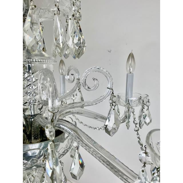 An exceptional example of European craftsmanship, this six-arm Czechoslovakian chandelier is composed of brilliant full...