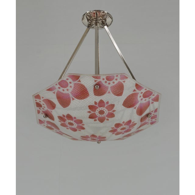 1930s French Art Deco Pendant Light by Loys Lucha 1930 France For Sale - Image 5 of 14
