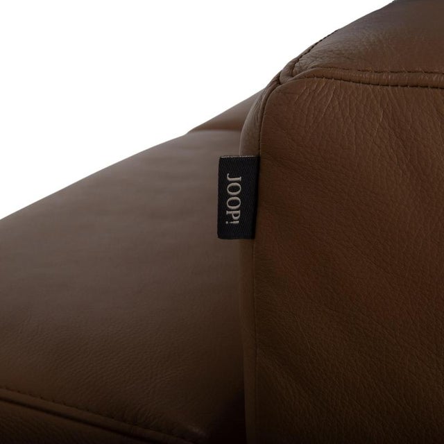 Model 24/7 Corner Sofa and Ottoman in Brown Leather, Wood and Chrome from Joop, Set of 2 For Sale - Image 18 of 18