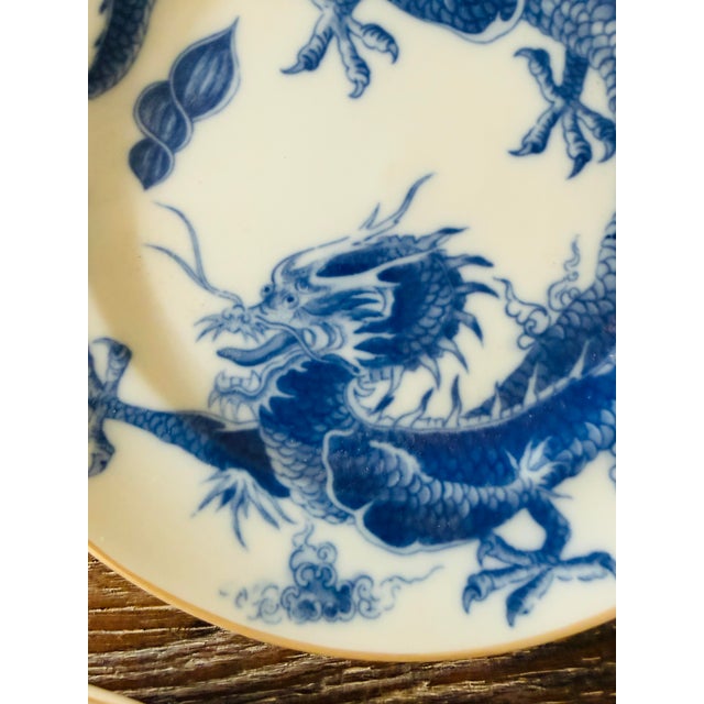 Vintage Mottahedeh Blue Dragon Plates – Set of 3 Graduated Sizes For Sale - Image 9 of 12