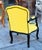 1960s Gothic Raven Crow Yellow Velvet and Embroidery Armchair For Sale - Image 4 of 5
