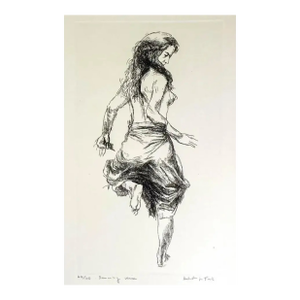 1960 Herbert Fink Dancing Woman Etching