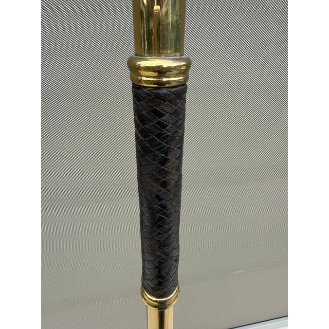 Art Deco Brass & Leather Floor Lamp attributed to Hugo Gorge for Kalmar, Austria, 1930s by Hugo Gorge For Sale - Image 11 of 12