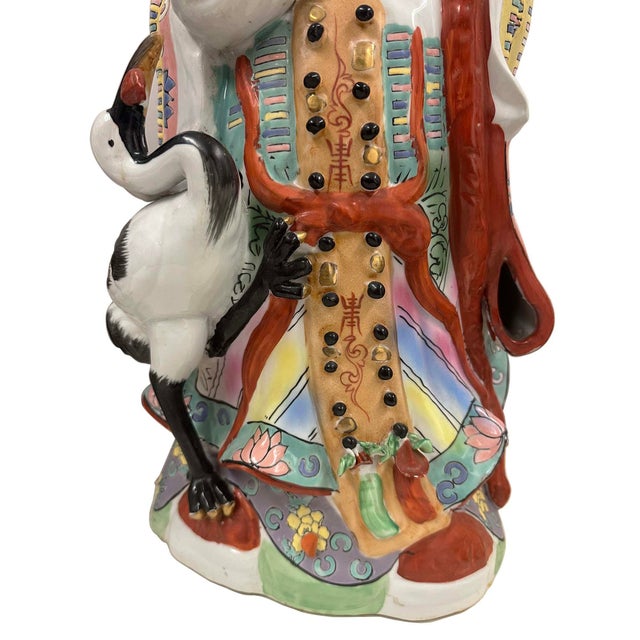 Huge Set of 3 Vintage Chinese Fu Lu Shou Feng Shui Trio Gods Figurines Statues For Sale - Image 13 of 16