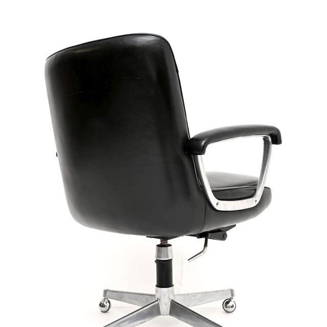 Vintage Leather and Chrome Swivel Desk Chair, 1970 For Sale - Image 6 of 11