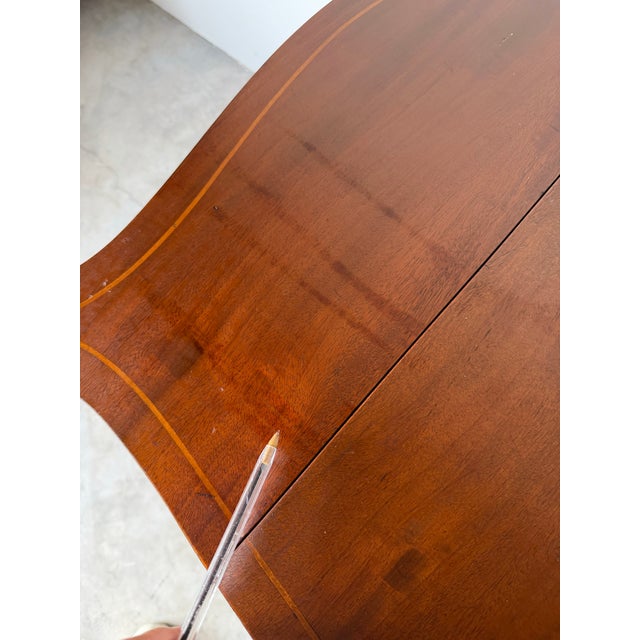 Wood Vintage Mahogany Pembroke Drop-Leaf Nightstands – Pair For Sale - Image 7 of 13