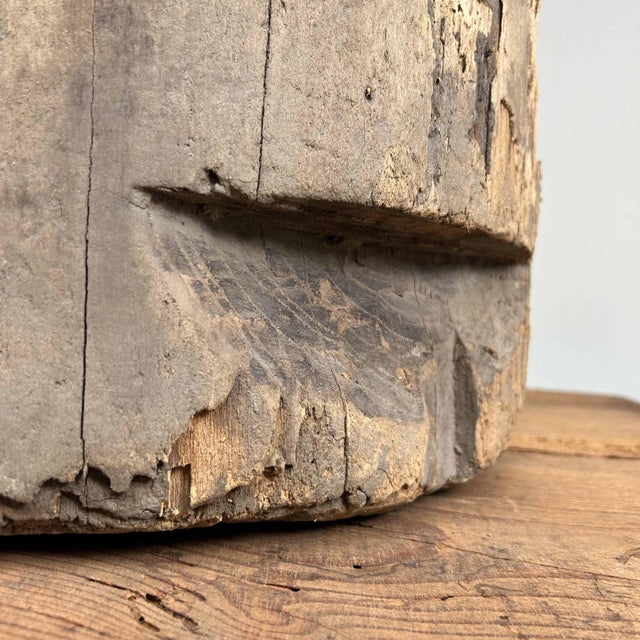 Wood Antique Japanese Rice Mortar, 1890s For Sale - Image 7 of 14