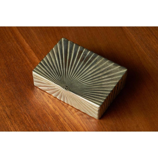 Art Deco Box in Silver Plate, 1950s For Sale - Image 3 of 10