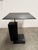 Marble and metal side table believed to be a Kelly Wearstler design for E J Victor.
