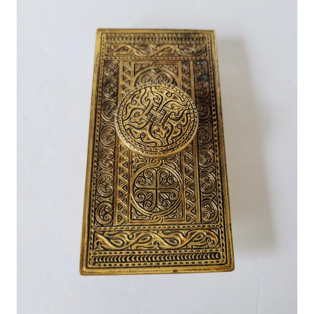 Circa 1915 Tiffany Studios Venetian Pattern Gilt Bronze Writing Desk Set For Sale - Image 10 of 16