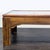 Wood Vintage Wood and Glass Coffee Table With Brass Inlay For Sale - Image 7 of 8