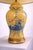 Italian Yellow Glazed Porcelain Table Lamp with Blue Rococo Motif, 1950s For Sale - Image 9 of 10