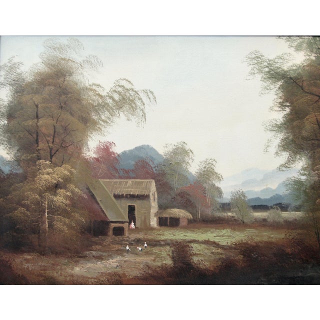 1980s Large Signed Cho Young K Korean Mountain Landscape Oil Painting For Sale - Image 4 of 10