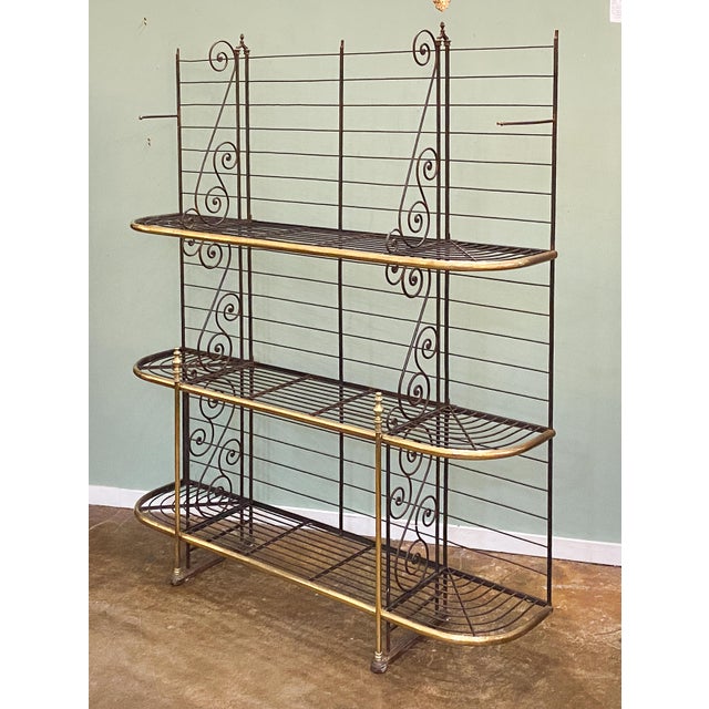 Large French Boulangerie Stand or Baker's Rack of Wrought Iron and Brass For Sale - Image 4 of 13