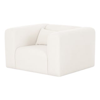Tarra Cream Chenille Armchair For Sale