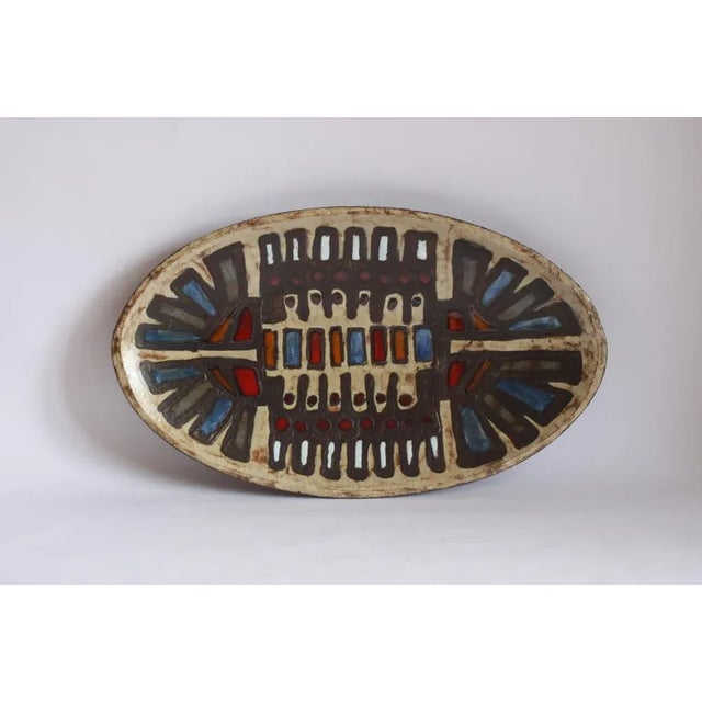 Brutalist Ceramic Centerpiece Plate by Perignem, Belgium, 1960s For Sale - Image 6 of 12