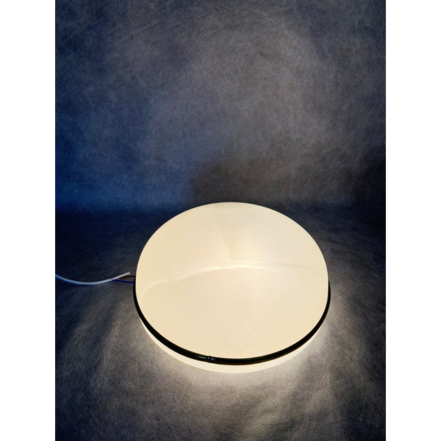 1960s Opaline Glass Flush Mount with Brass Rim, 1960s For Sale - Image 5 of 10