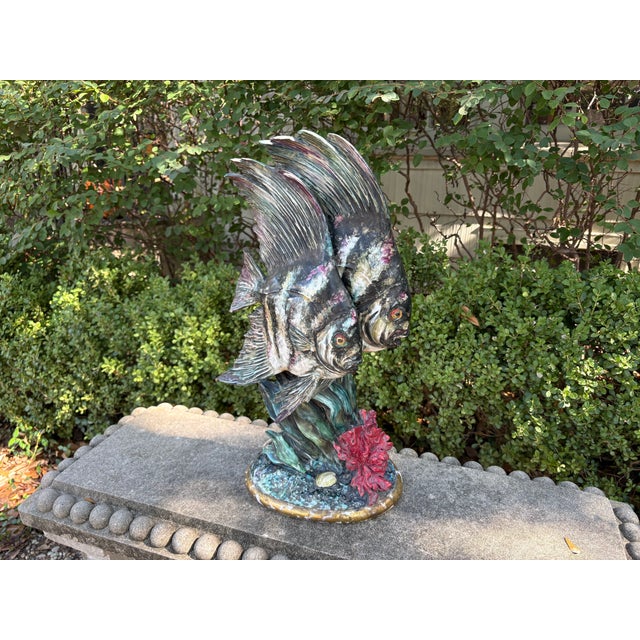 Art Deco 1960s Italian Glazed Porcelain Fish Sculpture For Sale - Image 3 of 11