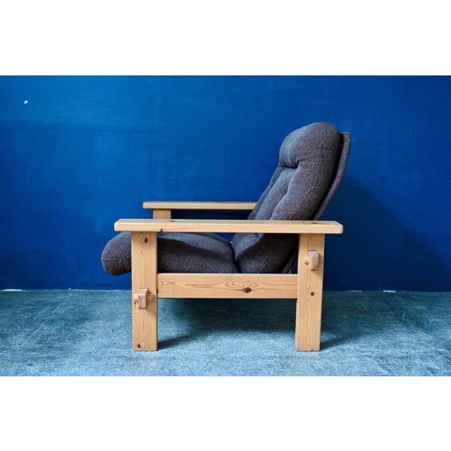 Armchairs and Coffee Table in Pine, 1970s, Set of 3 For Sale - Image 13 of 18