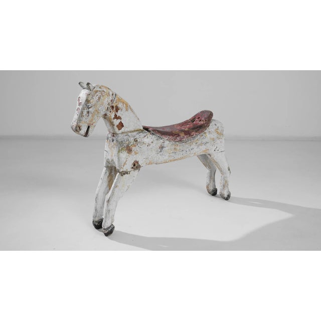 1900s, French Wooden Horse with Saddle For Sale In Greensboro - Image 6 of 7