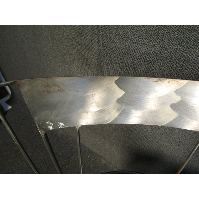 Metal Pair of Vintage Metal and Vinyl Stools For Sale - Image 7 of 9