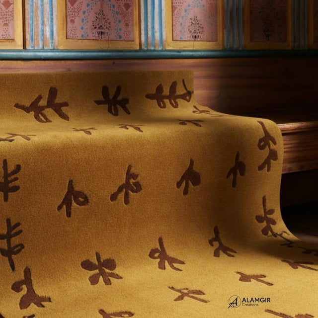 Mustard Meadow Hand-Tufted Newzealand Wool Area Rug For Sale - Image 6 of 13