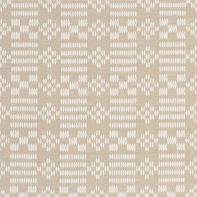 Sample - Schumacher Wilson Embroidery Fabric in Sand For Sale