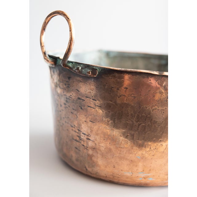 Copper Large 19th-Century French Hammered Copper Pot For Sale - Image 8 of 12