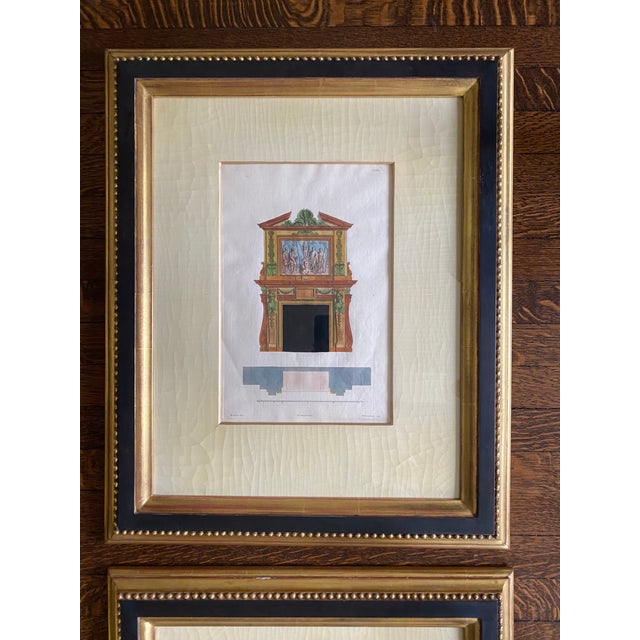 Mid 20th Century Architectural Hand Colored Framed Engravings, Set of Four For Sale - Image 5 of 10