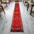 Shabby Chic Hand-Knotted Turkish Runner Rug. Bright Orange Narrow Hallway Decor Kitchen Rug - 2' X 12'4" For Sale - Image 3 of 16
