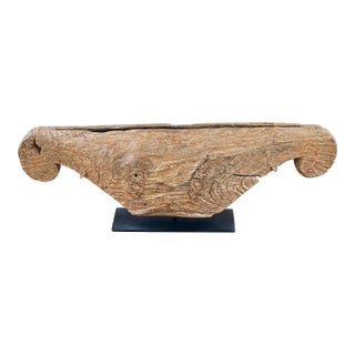 Wood Tribal Slit Drum Sculptural Accent Piece For Sale