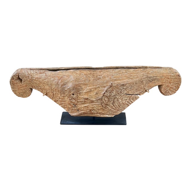 Wood Tribal Slit Drum Sculptural Accent Piece For Sale