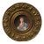 Antique 19th Century Hand-Painted Porcelain Miniature Portrait Plaque in Ornate Brass Fram For Sale