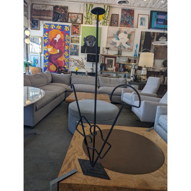 Black Vintage Art Deco Wrought Iron Valet Stand /Hat Stand For Sale - Image 8 of 10