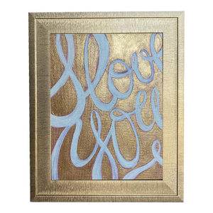 I Love You Calligraphy Painting – Original Romantic Gold Wall Art Hand Painted Love Script Art – Framed Canvas Artwork by Tatiana Duperault