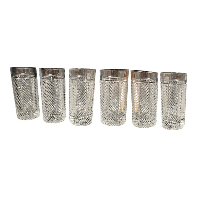 Post Modern Crystal Herringbone Highball Drinking Glasses by Ralph ...
