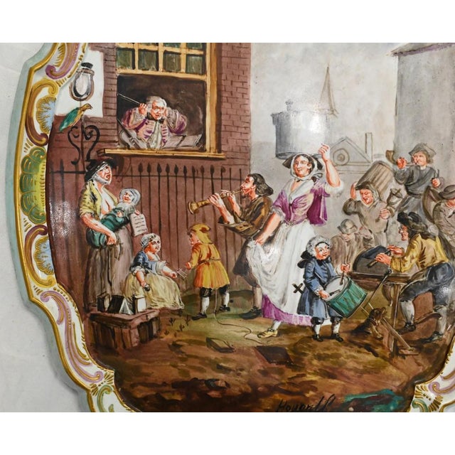 Girandole Painted Lille Porcelain Candelabra Plates, Set of 2 For Sale - Image 3 of 15