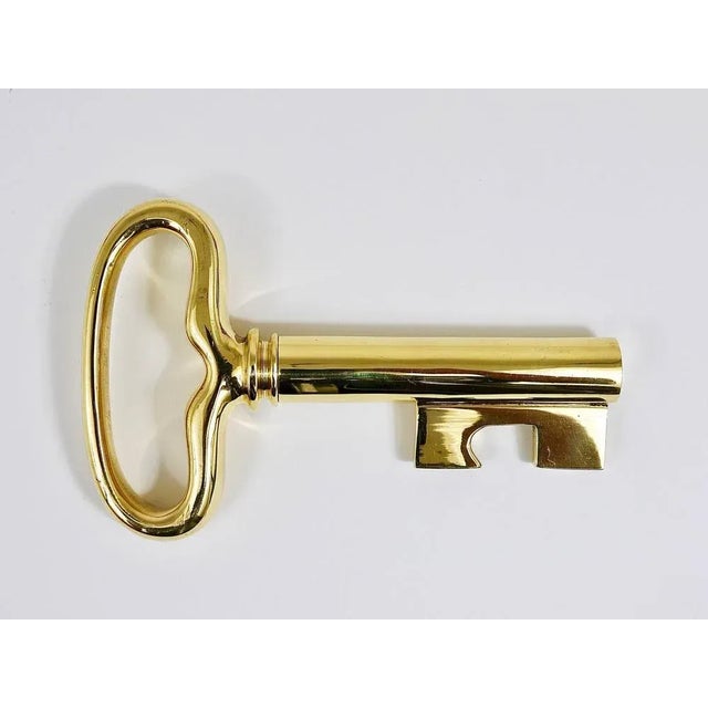 1950s Large Brass Key Cork Screw or Bottle Opener attributed to Carl Auböck, Austria, 1950s For Sale - Image 5 of 9