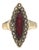 Antique Victorian 14k Gold Garnet and Seed Pearl Navette Ring, Size 5 For Sale