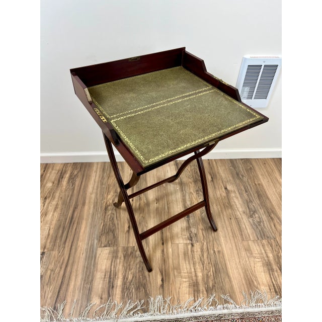 Early 20th Century Antique Mahogany English Folding Campaign Desk by j.c. Vickery For Sale - Image 5 of 9