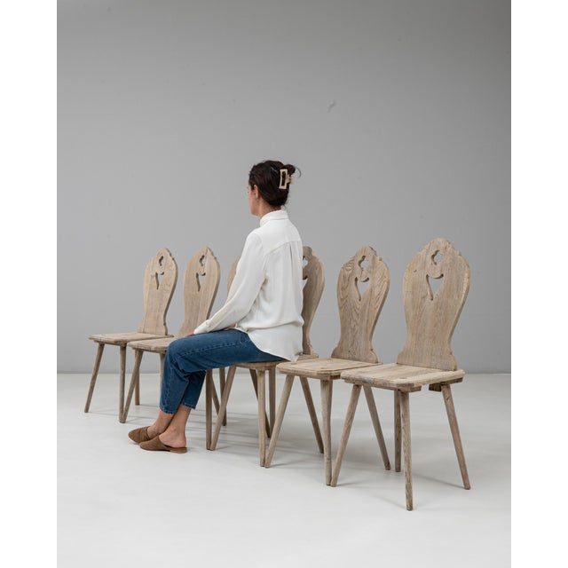20th Century French Oak Alpine Dining Chairs - Set of 6 For Sale - Image 9 of 18