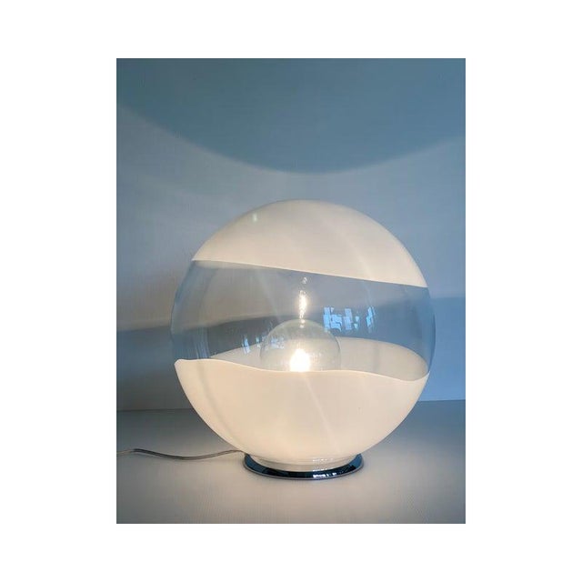 Scenographic White Murano Glass Table Lamp by Simoeng For Sale - Image 6 of 12