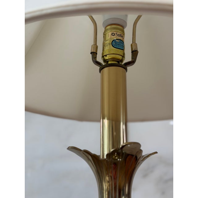A beautifully crafted vintage Stiffel solid brass floor lamp featuring elegant botanical styling and the exceptional...