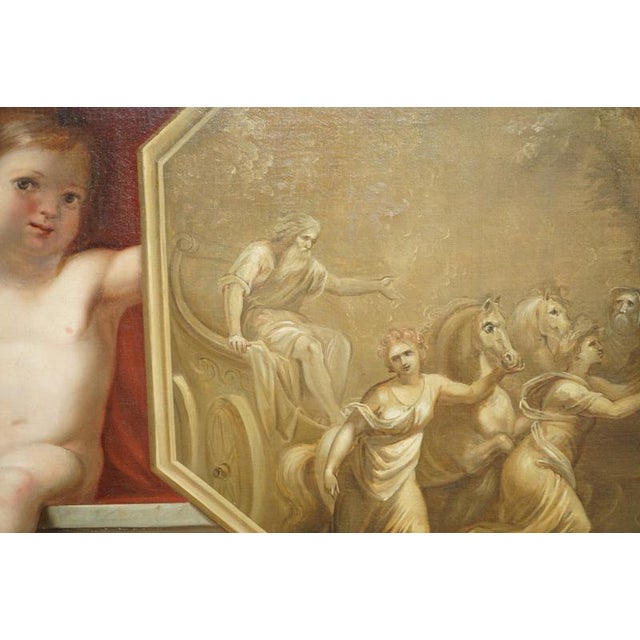 Classical Putti Revealing the Chariot of Apol, 1860, Oil Painting For Sale - Image 11 of 18