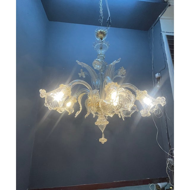 Large Venetian Murano Glass Chandeliers, 1980s, Set of 2 For Sale - Image 3 of 11