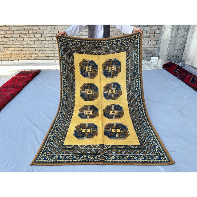 Moroccan Moroccan Golden Hand-Knotted Wool Rug - 6'10" X 4'4" For Sale - Image 3 of 12